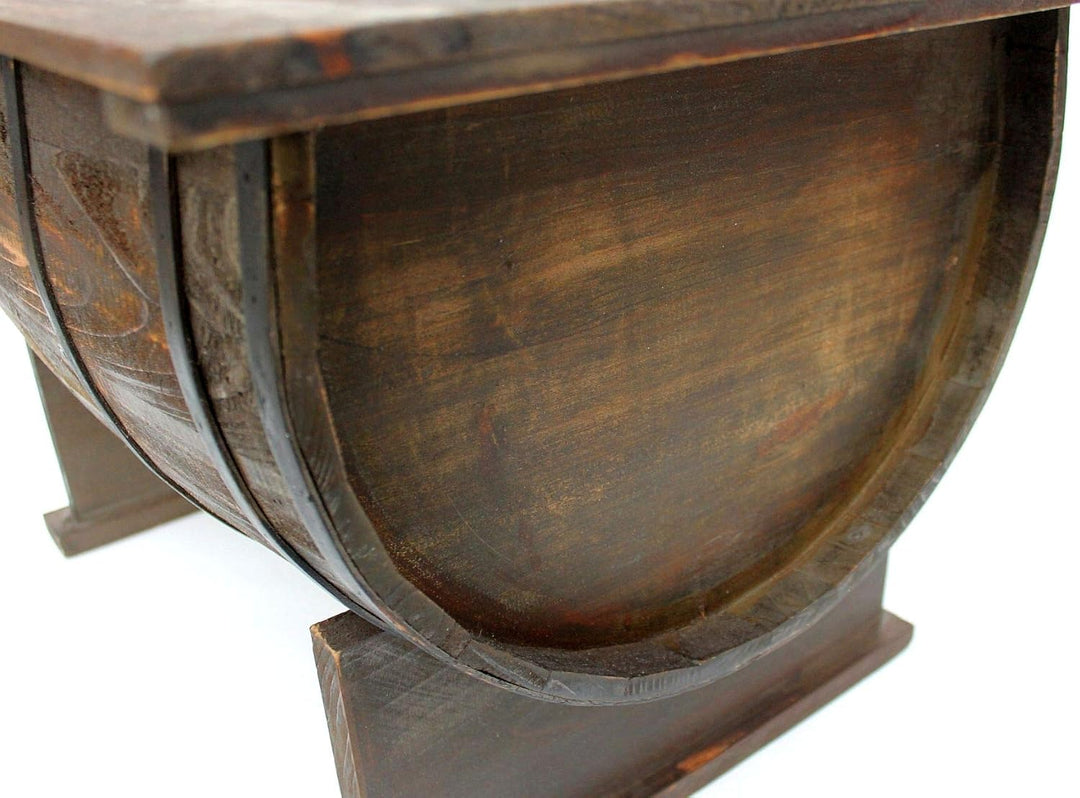 DanDiBo Couchtisch Wohnzimmer Vintage halbiertes Weinfass 5084-H 80cm Tisch aus Holz Beistelltisch W