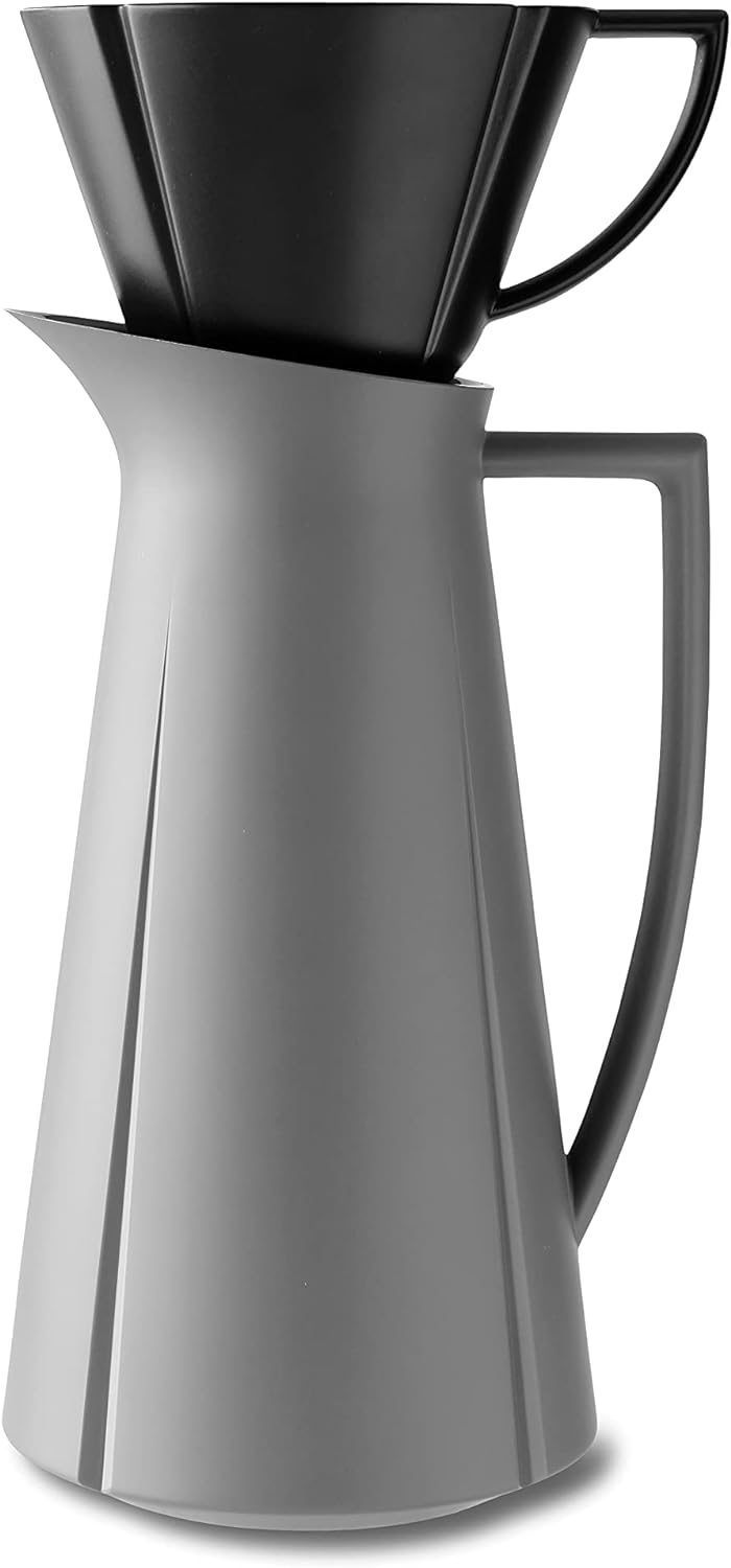 Rosendahl Isolierkanne 1,0 l Grand Cru klassisch Tastenfunktion, grau matt