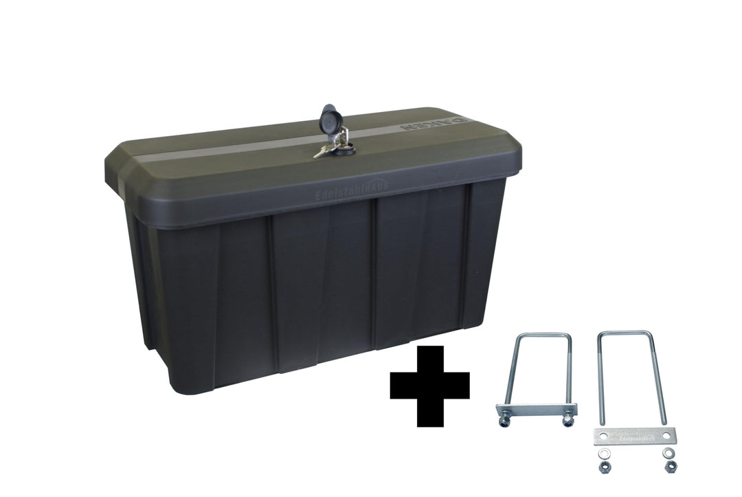 Deichselbox Daken Blackit Lite, Werkzeugkasten, Gurtkiste, Anhängerbox, Staukiste, Daken B24-2 + Mon