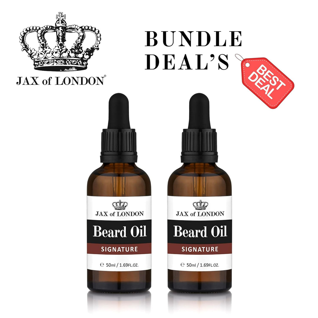 Jax of London Signature Bartöl für Männer 50 ml, Bartpflegeöl, Bartwachstumsöl für Männer, Bestehend