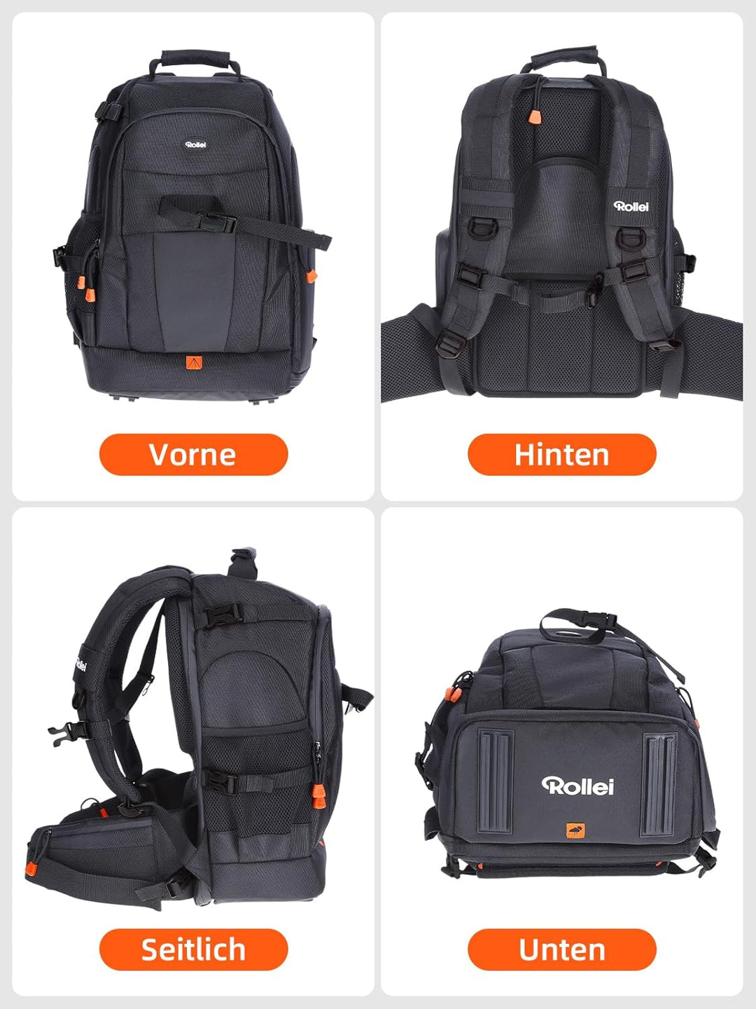 Rollei 20290 Fotoliner Fotorucksack M I grosser Kamerarucksack I Daypack I inkl. Laptop-Fach, Regens