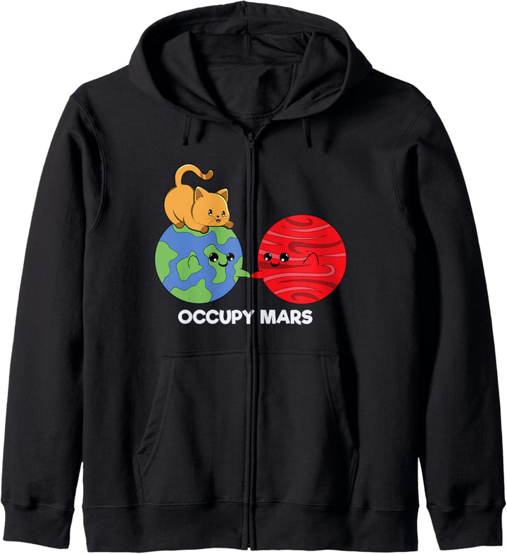 Cat Occupy Mars Kawaii Anime Japanisch Kapuzenjacke