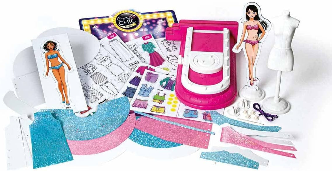 Clementoni 18666 Crazy Chic-Mode-Kollektion-Kreativspielzeug, Geschenk-Set Für Mädchen Ab 7 Jahren,