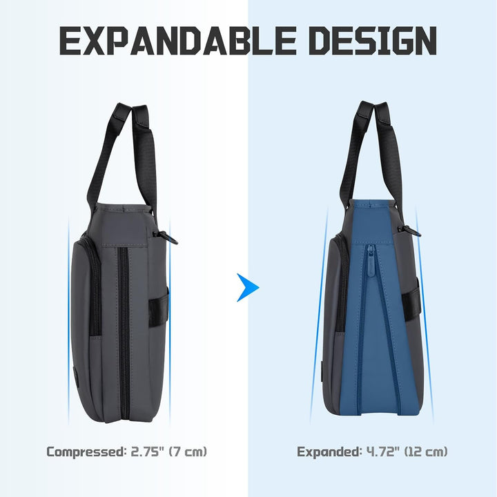 RAINYEAR Erweiterbare Laptop-Aktentasche für 15,6-Zoll-Messenger-Tasche | Wasserabweisende Laptoptas