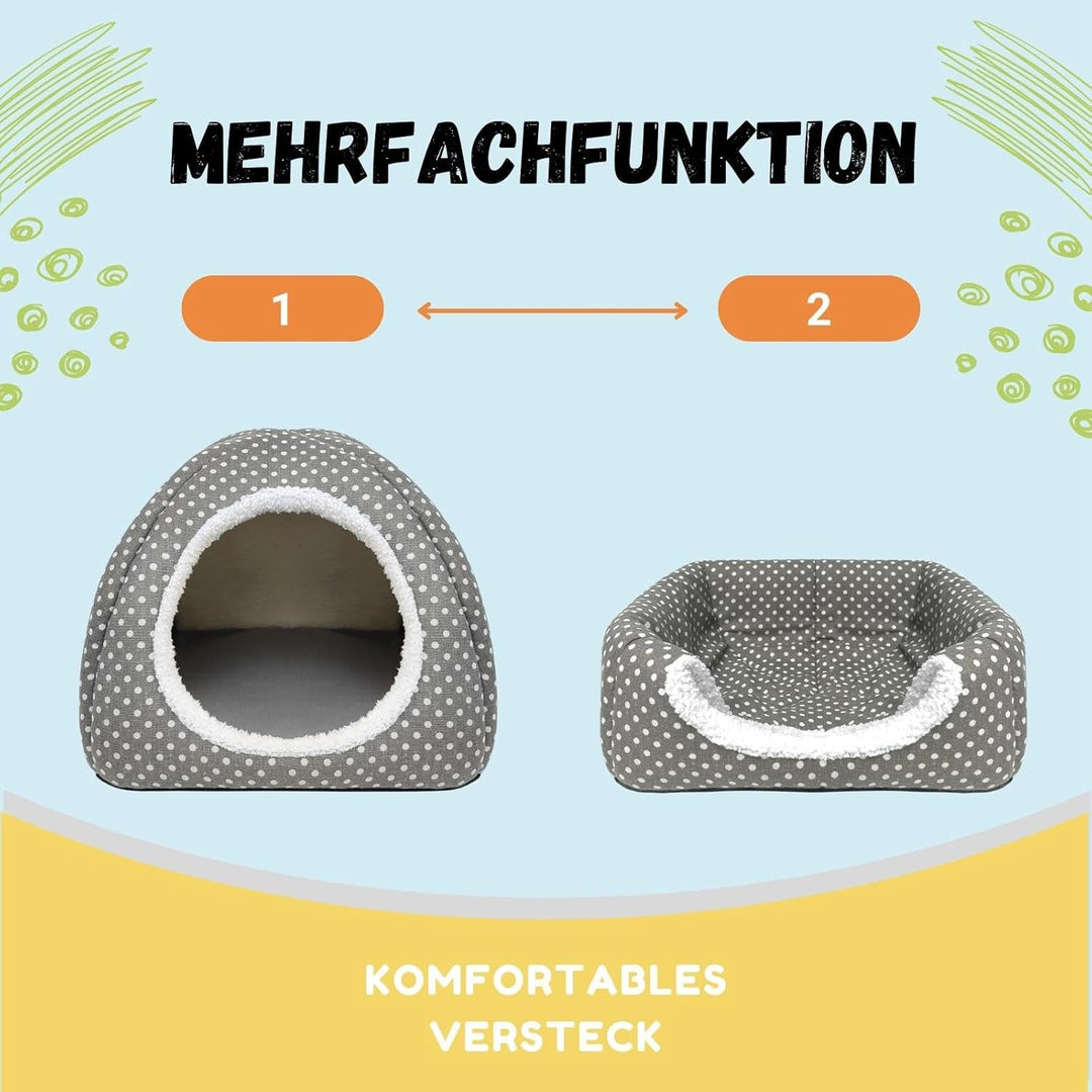 Dyrdekly 2 Stück Kaninchenhöhle Grosses Meerschweinchenbett Waschbares Haus und Versteck Fleece Vers