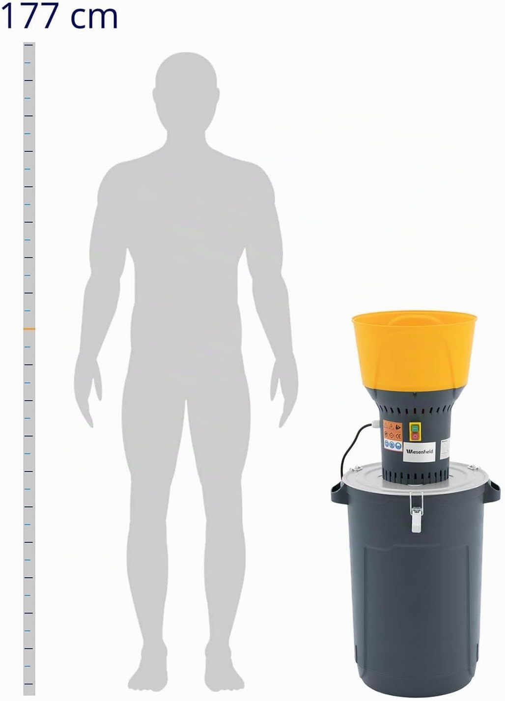 WIE-FC-60A Getreidemühle elektrisch 60 L 400 kg/h 1300 W Getreidemühle Schrotmühle Kornmühle