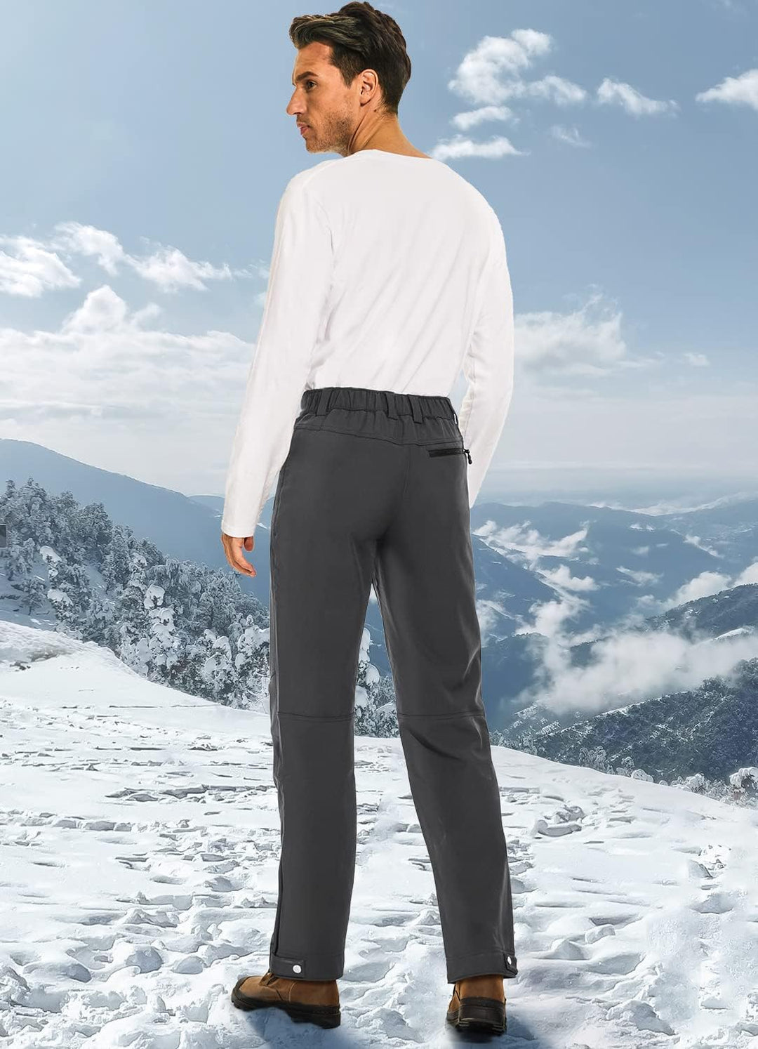 Cycorld Herren Wanderhose-Winter-Outdoorhose-Skihose,Thermohose Wasserdicht Gefütterte Softshellhose