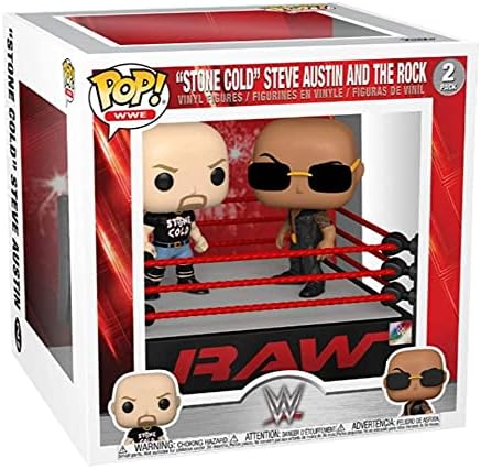 Funko Pop! Moment: WWE - Dwayne The Rock Johnson - The Rock Vs Stone Cold in Wrestling Ring 3/18 - V