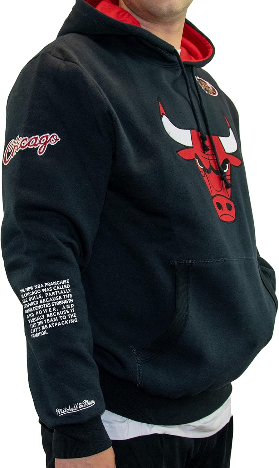 Mitchell & Ness Team Origins Fleece Hoody S Chicago Bulls, Black, S Chicago Bulls, Black
