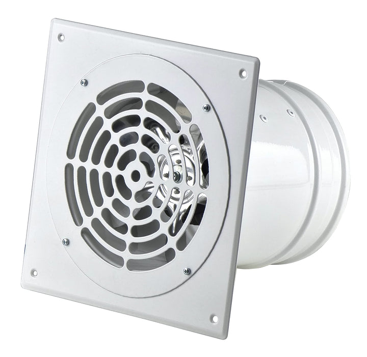 Steinberg14 Weiss Ø 160mm Rohrlüfter Wand Radiallüfter Ventilator Wandflansch Zu-Abluft, Metall Ø 16