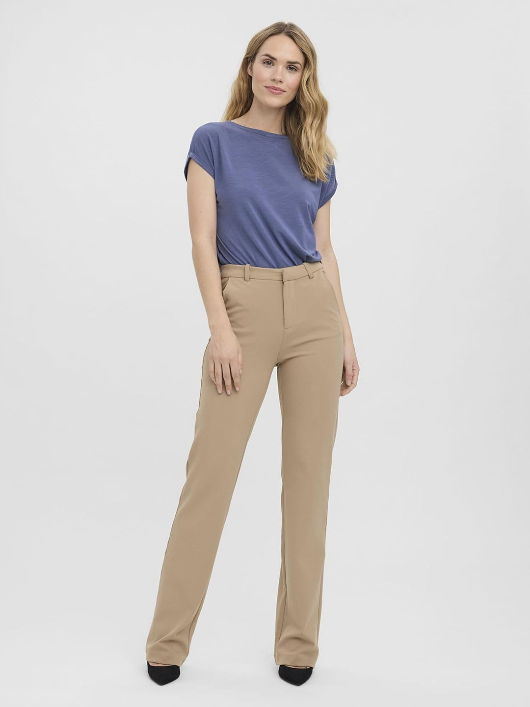 VERO MODA Female Hose VMZAMIRA Mittlere Taille Hose XS / 34L Silver Mink, XS / 34L Silver Mink