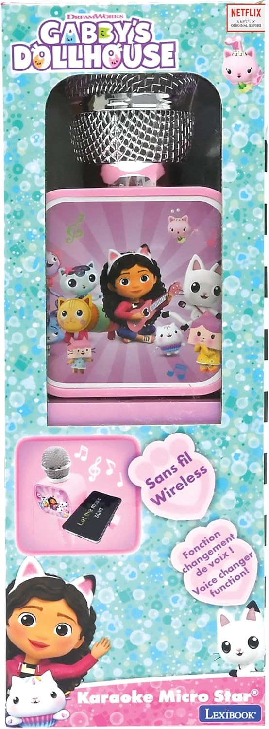 Lexibook, Gabby's Dollhouse, Bluetooth®-Mikrofon mit Stimmveränderungsfunktion, integrierter Lautspr