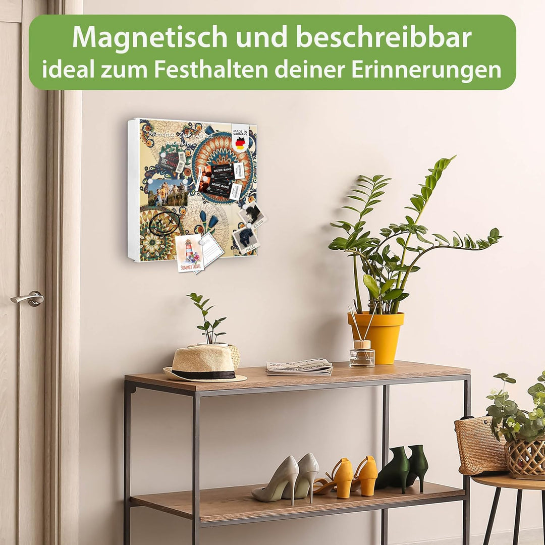 banjado Grosser Schlüsselkasten Metall - Schlüsselbox 30x30cm mit 32 Haken - Schlüsselkasten modern