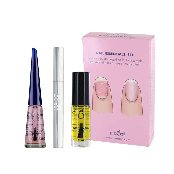 Herome 3-in-1 Maniküre Set mit Nagelhärter & Nagelöl -1 set- stärkende Nagelöl, Serum für die Nagelh