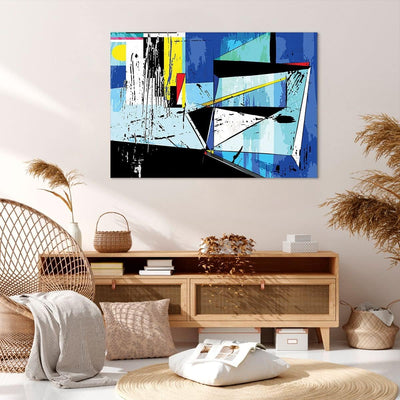 Bilder auf Leinwand 100x70cm Leinwandbild mit Rahmen Abstraktion modern Gross Wanddeko Bild Schlafzi