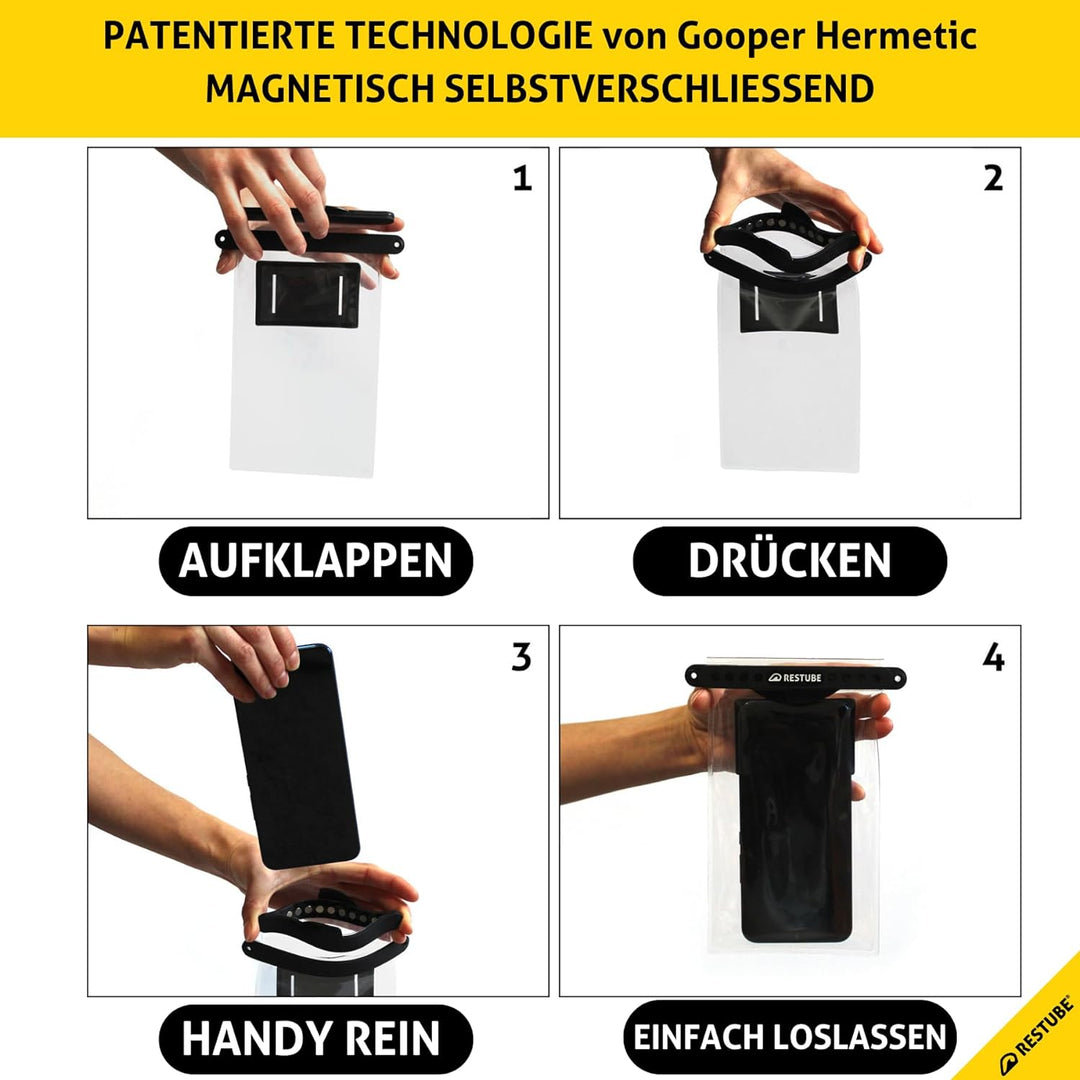 Restube wasserdichte Handyhülle, IPX8 Unterwasser Handyhülle für Schwimmen, Dry Bag Handy Lanyard Hü