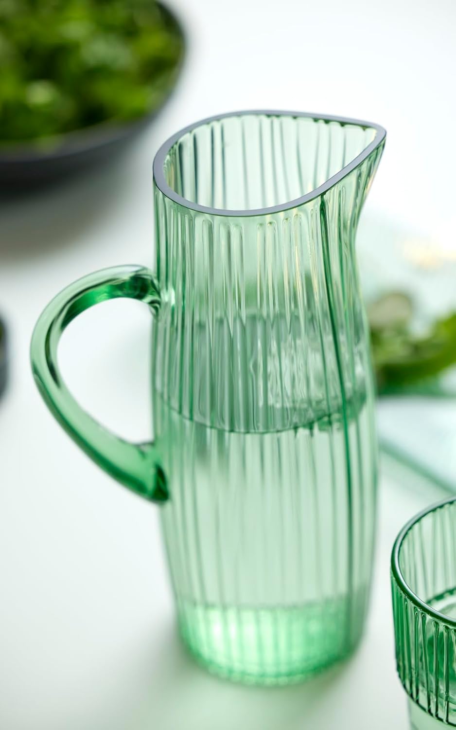 BITZ Kusintha Kanne, Wasserkrug aus Glas, Fassungsvermögen 1,2 L, Grün (1 stück) 1200 ml Grün, 1200