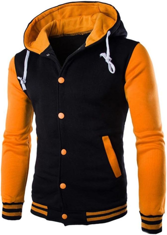 College Jacke Herren mit Kapuze Sportjacke Freizeitjacke Collegiate Jacket Bomberjacke 麭ergangsjacke