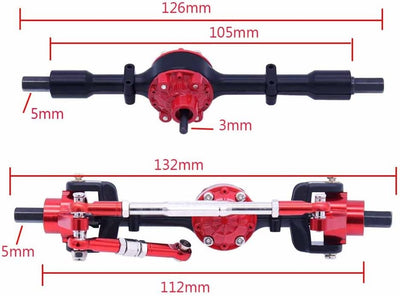 Iegefirm Metall-Vorder- und Hinterachsen-Set für C14 C24 C34 C44 B14 B24 1/16 RC Car Upgrades Teile