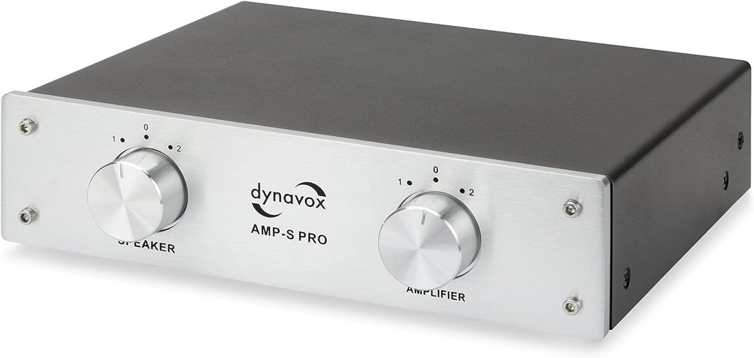 Dynavox AMP-S Pro, Verstärker- und Lautsprecher-Umschalter in Metallgehäuse, für Stereo- und Surroun