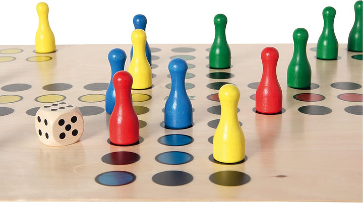 Bartl 106616 Brettspiel Ludo gross aus Holz XXL Format 50cm x 50cm | Ideal für Kinder und Senioren,