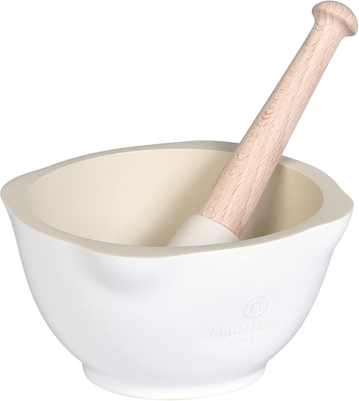 Vijzel en stamper Ø140mm Emile Henry 0255-11 Farine White, White