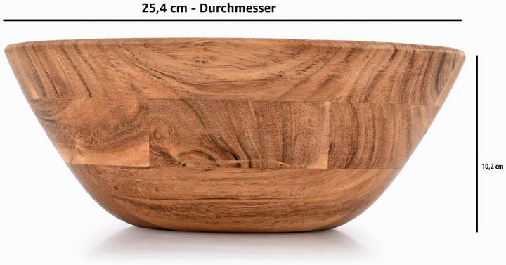Samhita Obstschale aus Akazienholz für Obst oder Salate, Servierschale sieht absolut schön aus in Ih