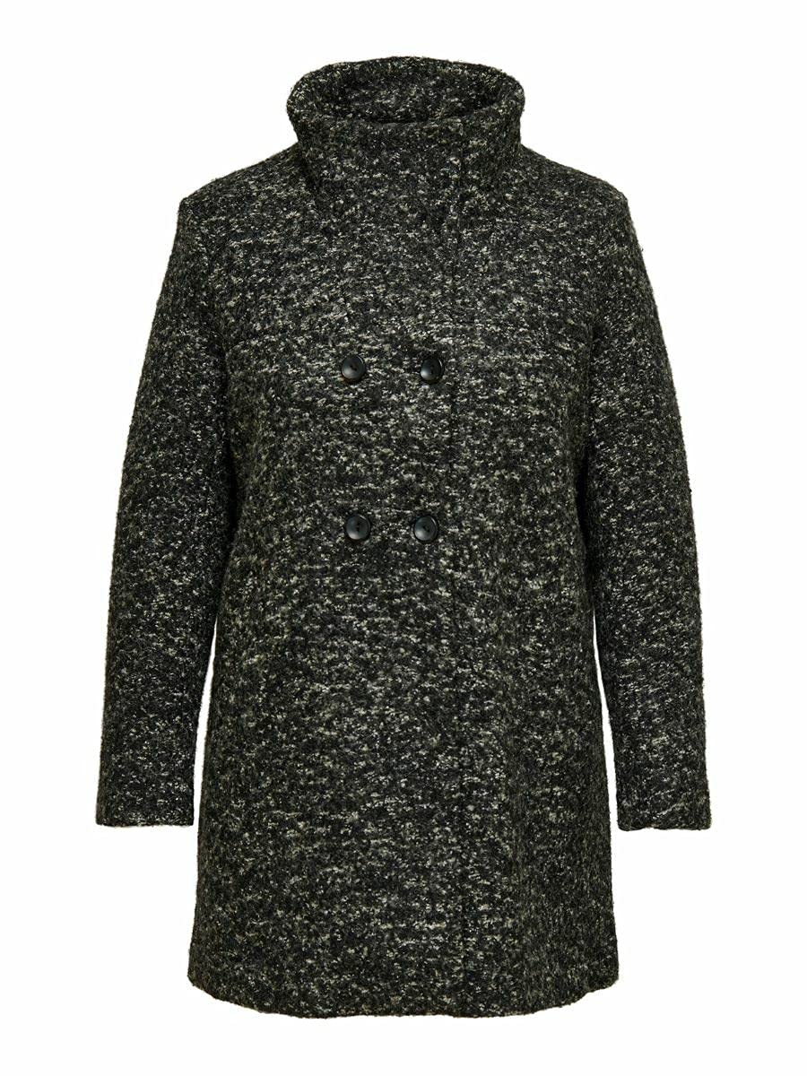 ONLY Carmakoma CARNEWSOPHIA WOOL COAT CC OTW, kombi(blackwhitemelange (177911003)), Gr. M