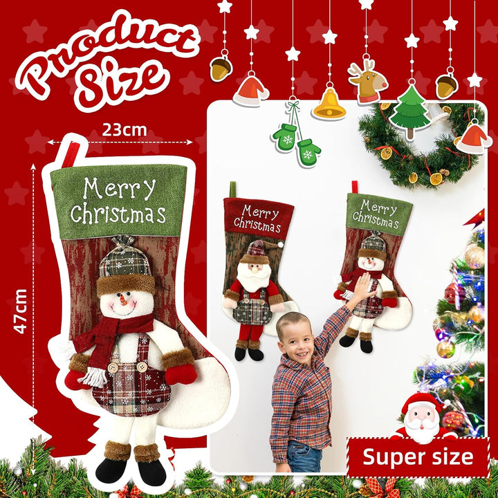 Nikolausstrumpf Gross, 2er Set Nikolausstiefel zum Befüllen Jute Vliesstoff Nikolaus Socken zum Befü