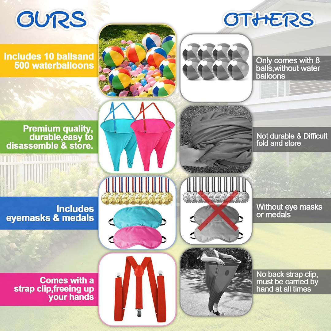 VEEKAY 538PCS Granny Pants Gartenspiel,2er-Pack übergrosse Granny Pants Hof-Spiel,Wurfspiele für Erw
