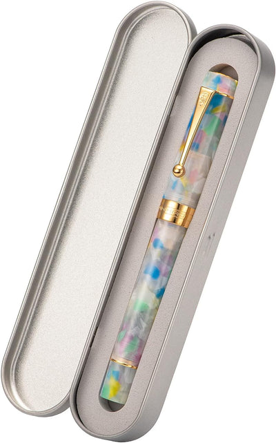 Jinhao 100 Classic Füllfederhalter Rainbow Celluloid, extra feine Feder mit Konverter und Stifteetui