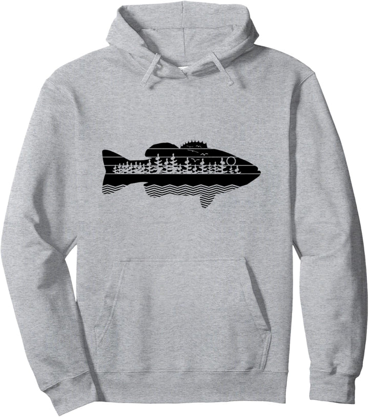 Angeln im Freien, Vintage-Natur, Forellenbarsch Pullover Hoodie