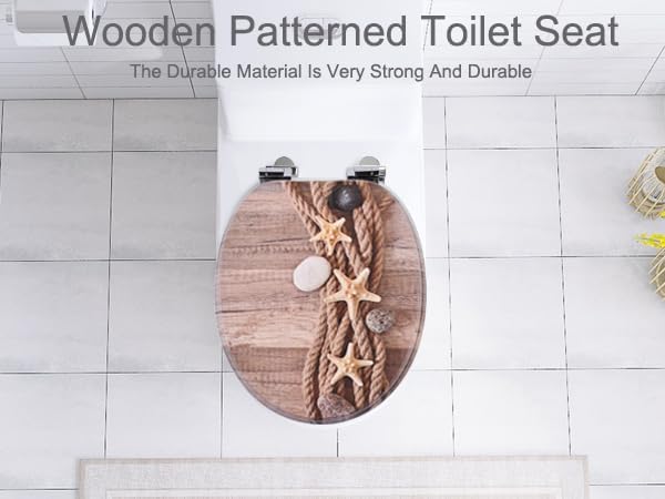 SAINOS MDF Toilettendeckel Mit Absenkautomatik O-förmiger Toilettensitz Mit Verstellbaren Scharniere
