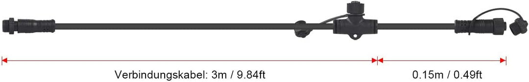 AIMHEIM 2er-Set 3M LED Gartenstrahler Verlüngerungskabel, 1in-2out Aussenleuchte Verbindungskabel, I