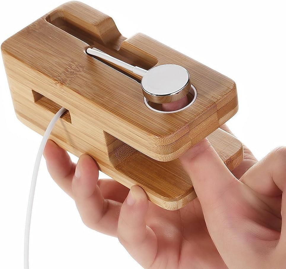 Bambus Ladestand Aufladung Docking Station/Cradle/Halter/Ladegerät Stand/Handy Halterung für iPhone