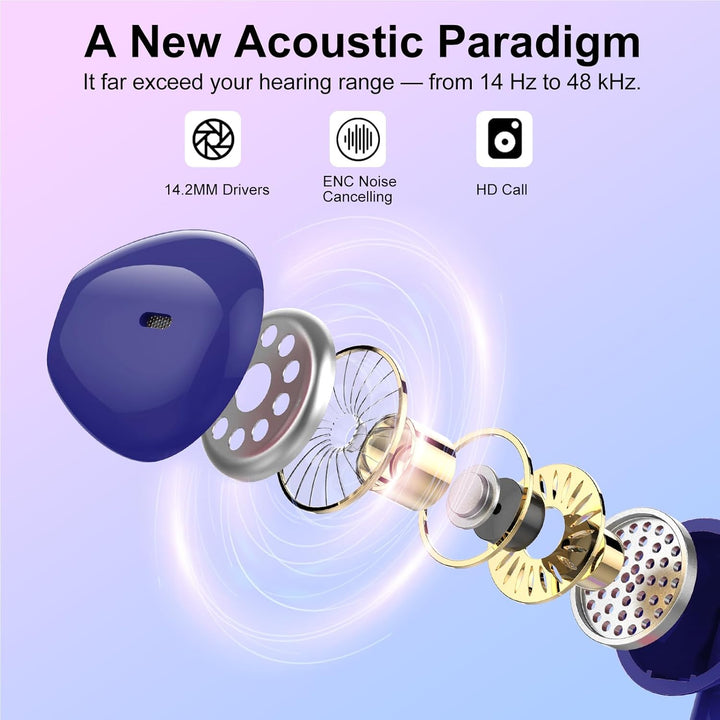 Bluetooth Kopfhörer In Ear, Kopfhörer Kabellos Bluetooth 5.3, Ultraleicht Ohrhörer mit HD Mikrofon,