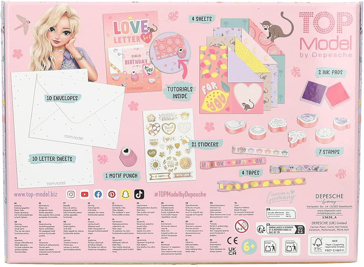 Depesche 13620 TOPModel Juicy - Briefpapier Set in Box, mit Model Motiv und Früchten, inkl. Briefblä