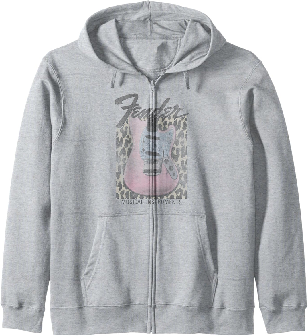 Fender Pink Grunge Leopard Guitar & Logo Kapuzenjacke