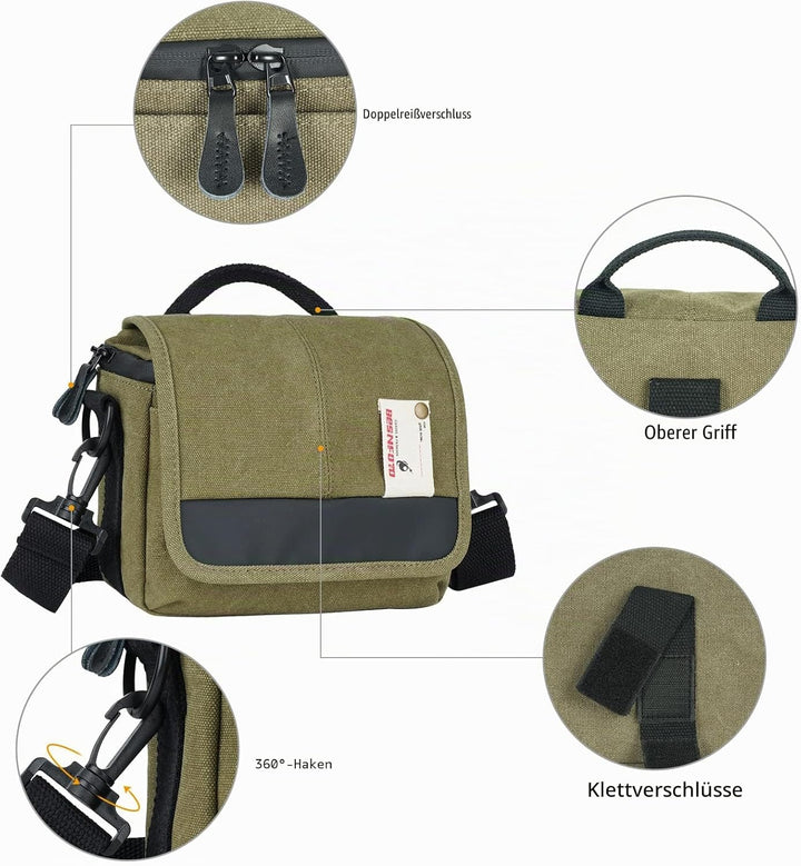 Besfoto Kameratasche SLR spiegellose Kamera kleine Umhängetasche Fotografie Tasche Abdeckung wasserd