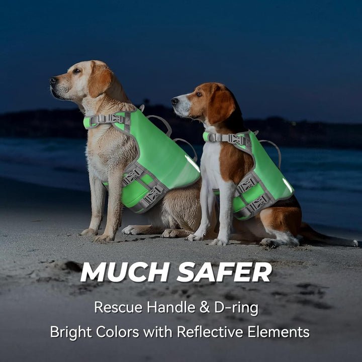 VIVAGLORY Neoprene Schwimmweste Hund, Rettungsweste Hund für Bootfahren, Schwimmweste, Schwimmhilfe