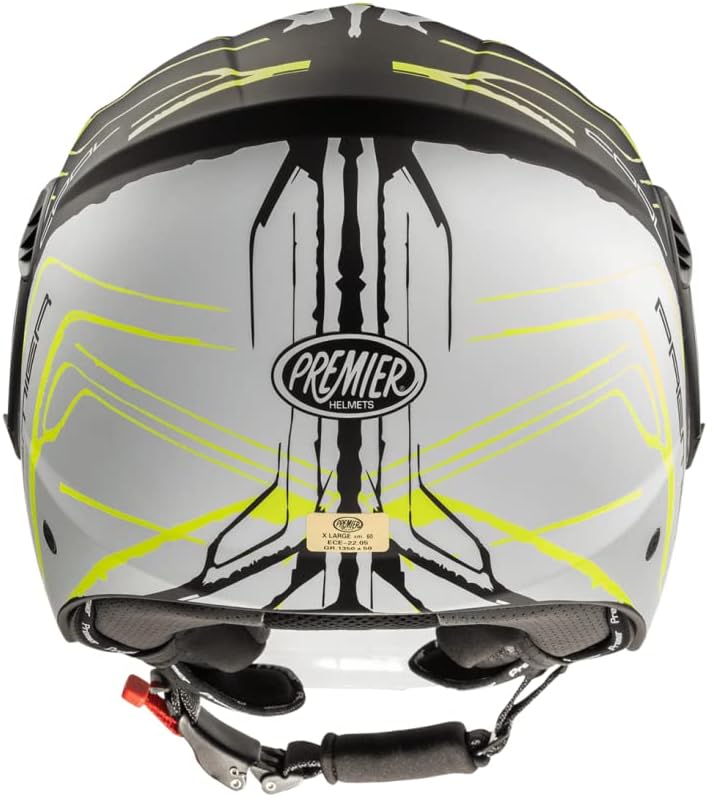 Premier Unisex-Adult Cool Evo Helm XS Nero, Grigio Chiaro Con Profili Gialli, XS Nero, Grigio Chiaro