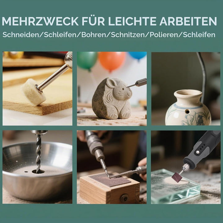 Mini-Akku-Rotationswerkzeug-Set, 25.000 U/min, 5 Geschwindigkeiten, Schnitzwerkzeuge, angetrieben du
