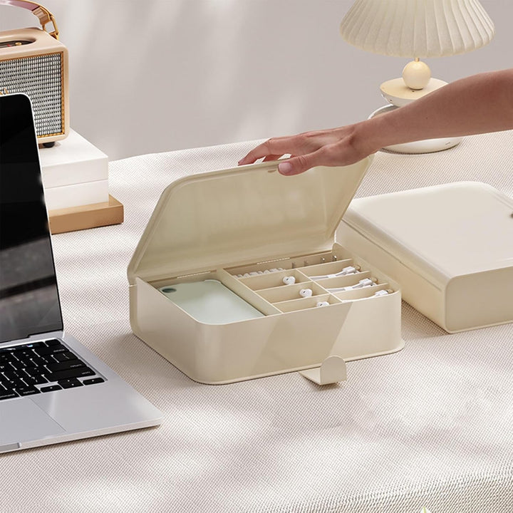HERCHR Kunststoff-Kabelmanagementbox Mit Deckel, Buchform, Kabel-Organizer-Box, Kabel-Aufbewahrungsb