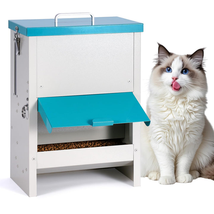 10L Automatisch Katzenfutterspender, Edelstahl Gravity Futterautomat für Katzen, Automatischer Haust