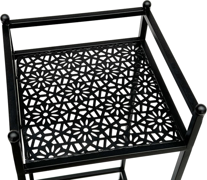 DanDiBo Standregal Schwarz Metall Schmal Stehend 3 Ebenen 110 cm Regal Küche Küchenregal 96485 Metal