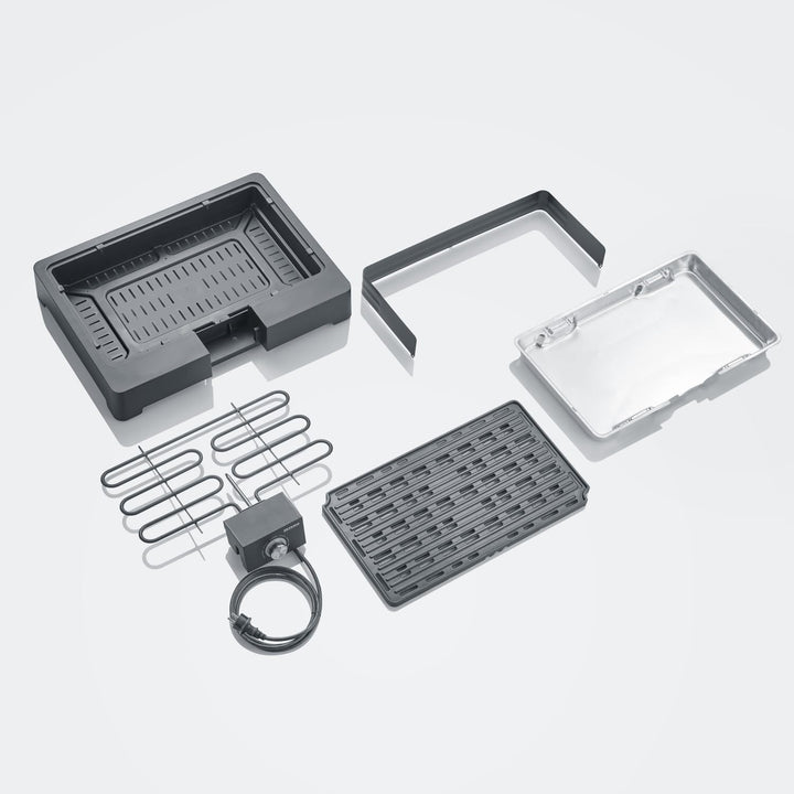 SEVERIN Standgrill mit Aluminium-Grillplatte und Standuntergestell mit Ablagerost, Elektrogrill mit