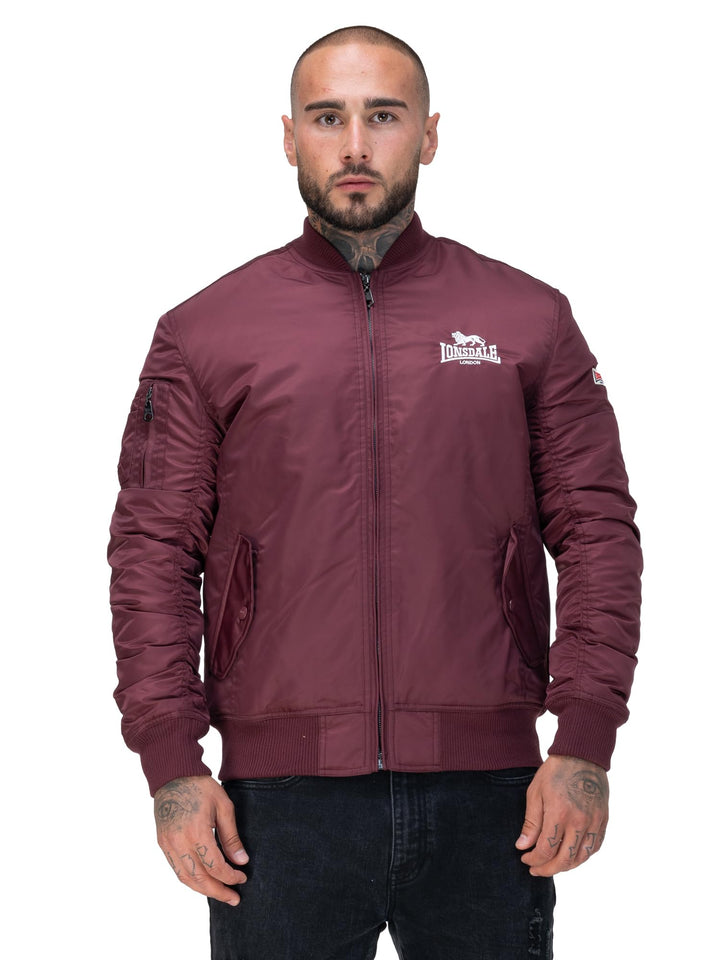Lonsdale Herren Jacke schmale Passform TERN HILL Oxblood/White S, Oxblood/White S