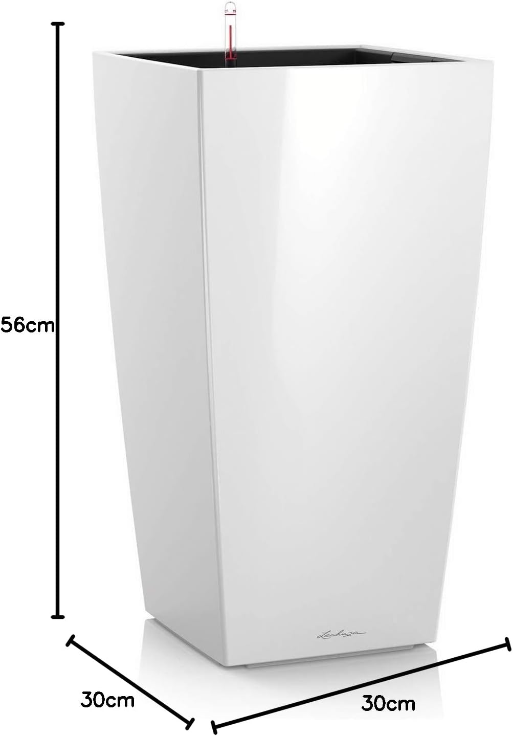 LECHUZA CUBICO Premium 30 weiss hochglanz 18181 29.5x29.5x56.5 cm Weiss Hochglanz, 29.5x29.5x56.5 cm