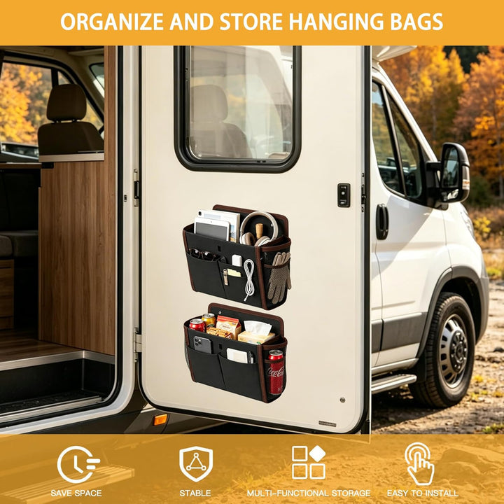 Wohnmobil Organizer Hängend, Tür Organizer Selbstklebend, Faltbarer Hängeorganizer für Wohnwagen, Ca
