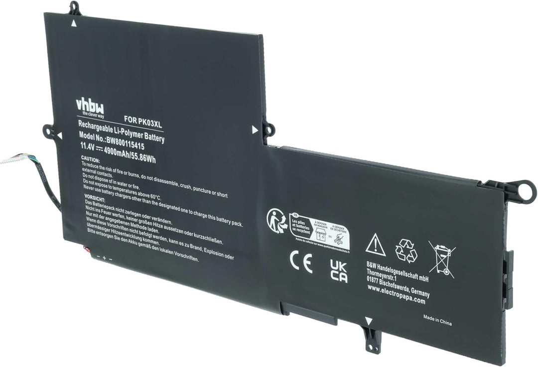 vhbw Akku kompatibel mit HP Spectre x360 13-4019tu(L8N97pa), x360 13-4020CA(L0Q57ua) Notebook (4900m